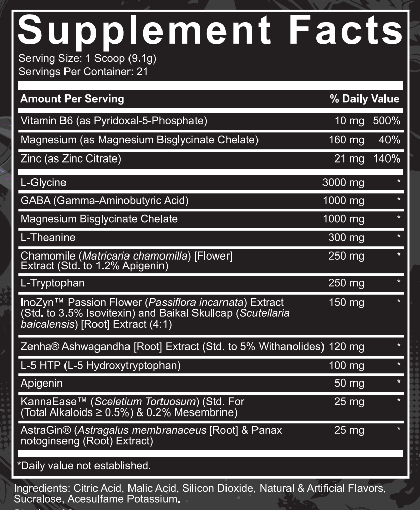 nutrifitt silence advanced sleep and recovery supplement facts