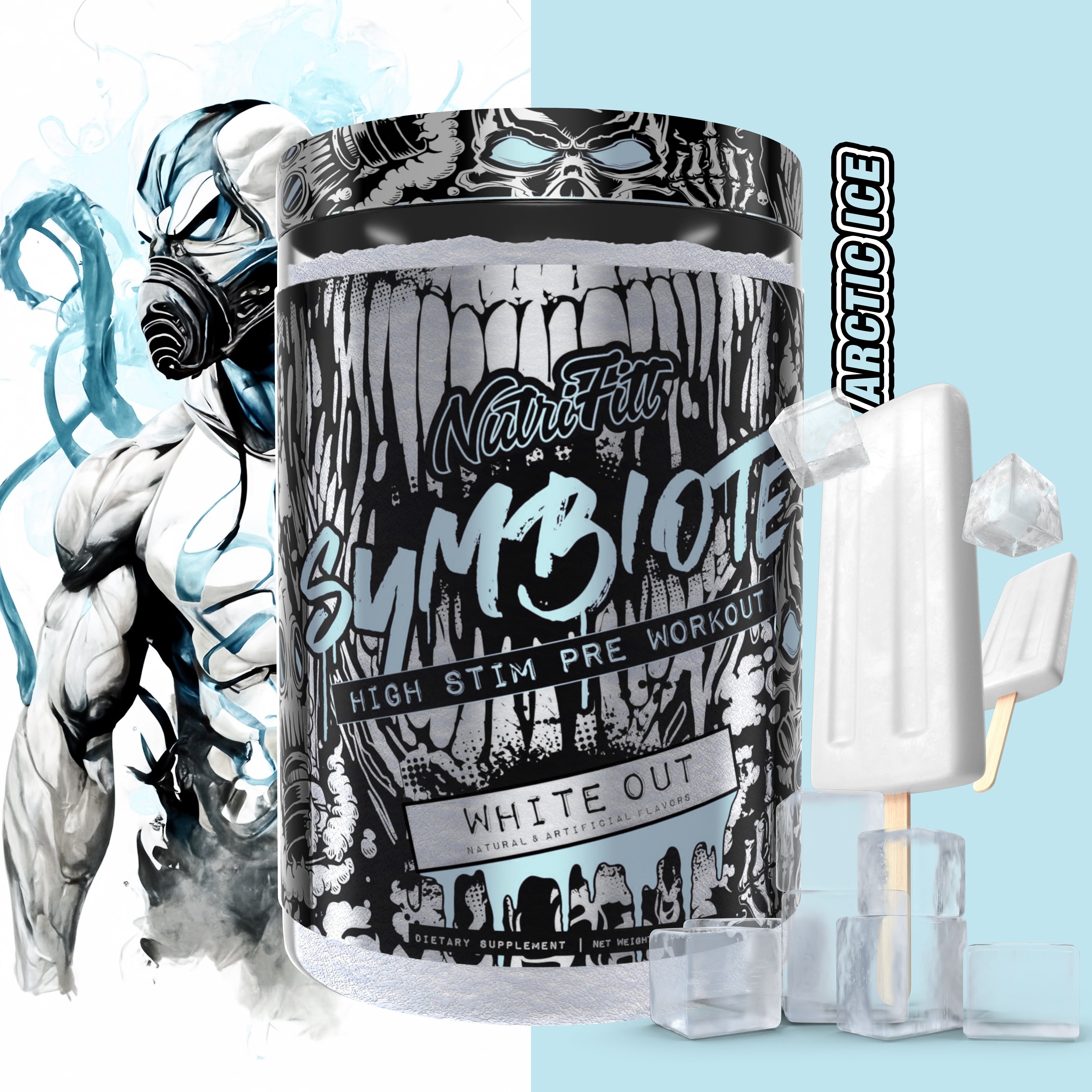 nutriftt symbiote high stim pre workout white out