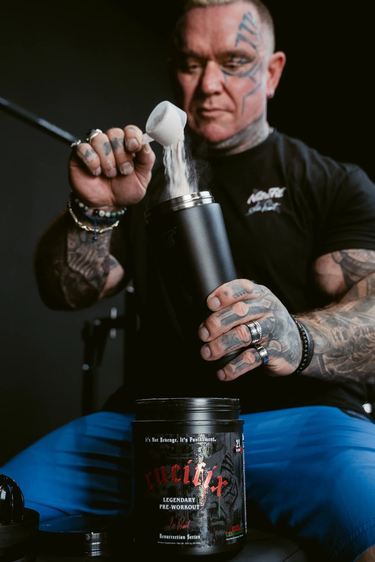 Lee Priest preparing Crucifix